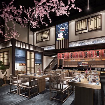 日式寿司店餐厅-模型ID【72056】