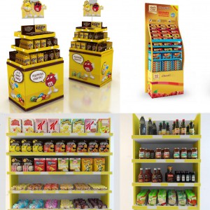 现代食品商展柜架超市货架-模型ID【83533】