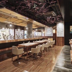 日式料理店餐厅-模型ID【86863】