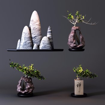 新中式摆件绿植盆栽-模型ID【92453】