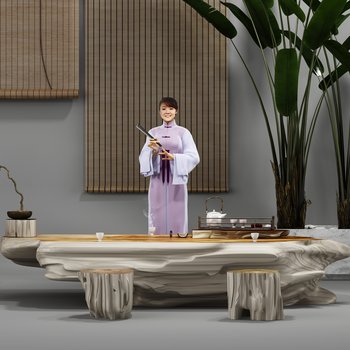 新中式树根茶几-模型ID【92851】
