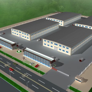 现代厂房建筑鸟瞰规划-模型ID【96618】