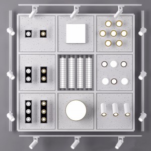 现代筒灯射灯栅格灯组合-模型ID【102701】
