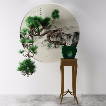 新中式松树盆景-模型ID【103886】