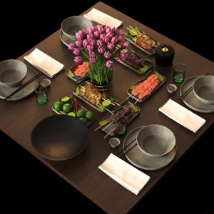 现代餐具食品-模型ID【106245】
