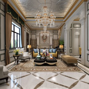 多场景-欧式客厅+餐厅-模型ID【132190】