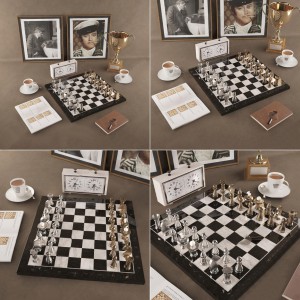 现代国际象棋奖杯画像闹钟笔记本咖啡杯组-模型ID【132513】
