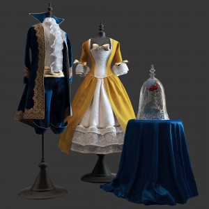 欧式晚礼服衣架组合-模型ID【137765】
