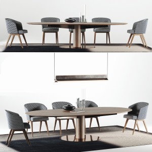 Minotti 现代餐桌椅-模型ID【138684】