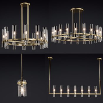 美国现代RH(Restoration Hardware)简约吊灯组合-模型ID【140914】