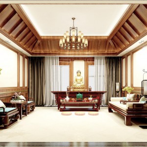 新中式佛堂-模型ID【143340】