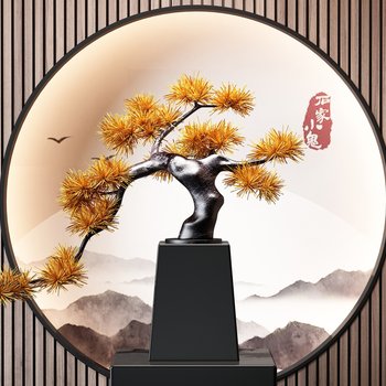 新中式松树植物盆栽-模型ID【147630】