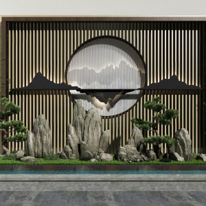 新中式假山松树水景观-模型ID【147633】