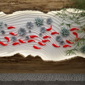 新中式鱼群背景墙墙饰-模型ID【148473】
