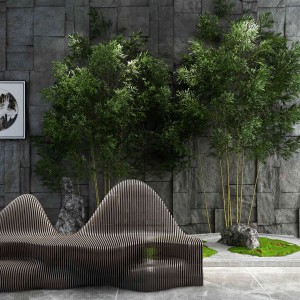 新中式户外椅竹子园艺小品-模型ID【148468】