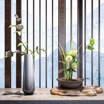 新中式花艺摆件插花-模型ID【172960】