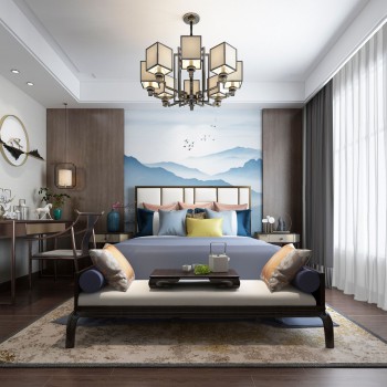 New Chinese Style Bedroom-ID:965855578