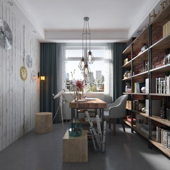 Industrial Style Study Space-ID:382079512