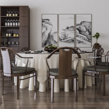 New Chinese Style Dining Table And Chairs-ID:626997133