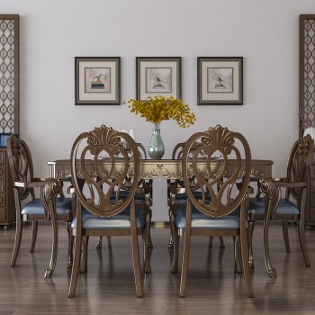 American Style Dining Table And Chairs-ID:579741128