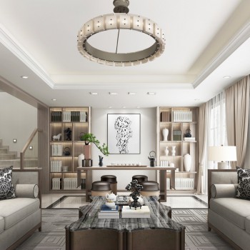 New Chinese Style A Living Room-ID:501160261