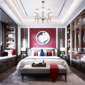 New Chinese Style Bedroom-ID:674325768