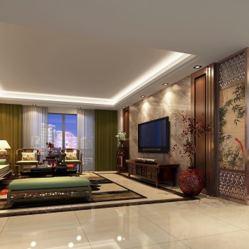 Chinese Style A Living Room-ID:738480861