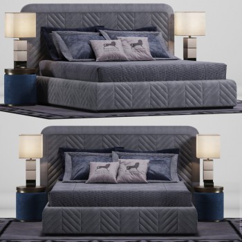 Post Modern Style Double Bed-ID:741297466