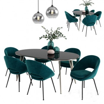 Post Modern Style Dining Table And Chairs-ID:113825349