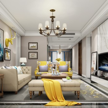 American Style A Living Room-ID:698323685