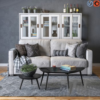 Nordic Style Simple Style A Sofa For Two-ID:288031554