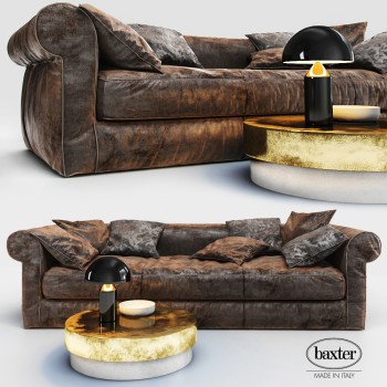 Industrial Style Three-seat Sofa-ID:309576298
