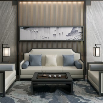 New Chinese Style Sofa Combination-ID:490860435