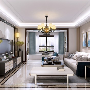 New Chinese Style A Living Room-ID:564445734