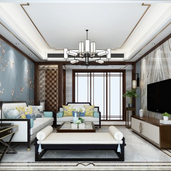 New Chinese Style A Living Room-ID:220803473