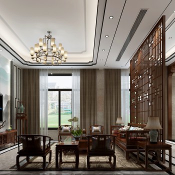 Chinese Style A Living Room-ID:437207441