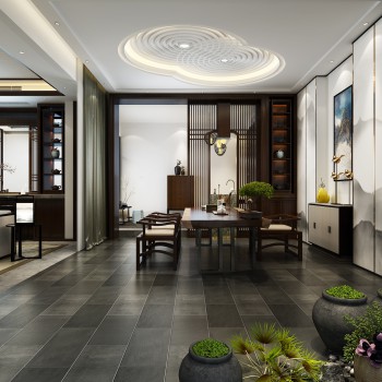 New Chinese Style Dining Room-ID:853284197
