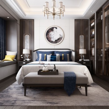 New Chinese Style Bedroom-ID:985296916