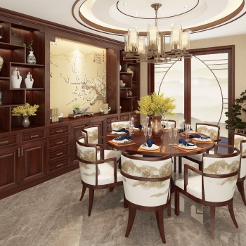 New Chinese Style Dining Room-ID:594549388