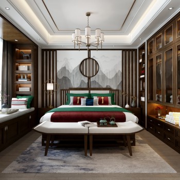 New Chinese Style Bedroom-ID:206755288