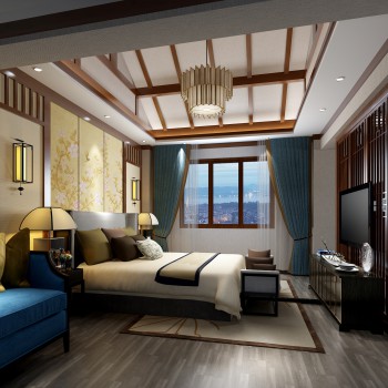 New Chinese Style Bedroom-ID:363696464