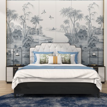 New Chinese Style Double Bed-ID:155001872