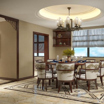 New Chinese Style Dining Room-ID:677406196