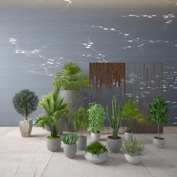 Modern Potted Green Plant-ID:655952471