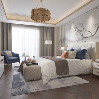 New Chinese Style Bedroom-ID:662943771