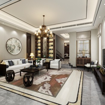 New Chinese Style A Living Room-ID:354697968