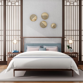 New Chinese Style Double Bed-ID:356332546