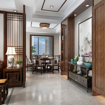 New Chinese Style Dining Room-ID:611282699