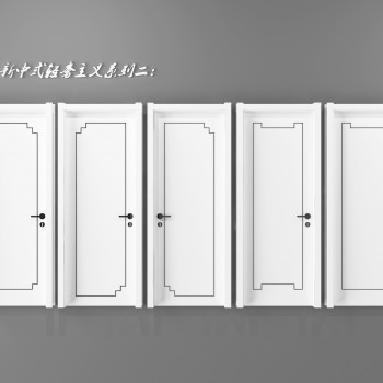 New Chinese Style Solid Wood Door-ID:368342789