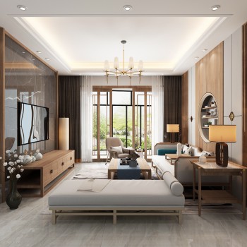 New Chinese Style A Living Room-ID:818232681